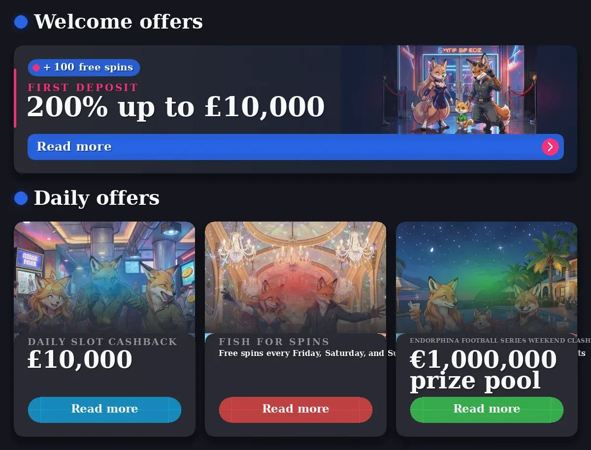 BetFoxx Casino: 200% £10,000, £10,000, Free spins every Friday, Saturday, and Sunday on selected Evoplay sea-themed slots, €1,000,000 prize pool